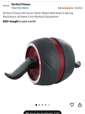 Perfect Fitness Ab Carver Pro Roller Wheel with Spring Resistance GUC